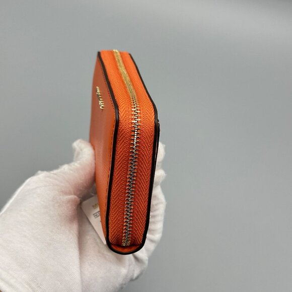 Michael Kors Jet Set Orange Punch Small Zip Around Card Case Wallet NEW - Picture 3 of 12
